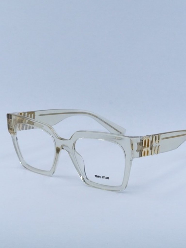 Miu Miu Mu04uv 11t1o1 Eyeglasses Transparent Sand 52mm Square Frame
